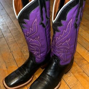 Lucchese M3612 Black & Purple Square Toe Western Boots Size In Description